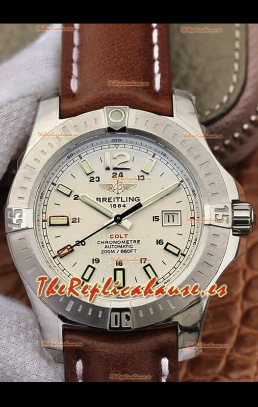 Breitling Cronómetro COLT 41 Dial Blanco Reloj Réplica Suizo Automático