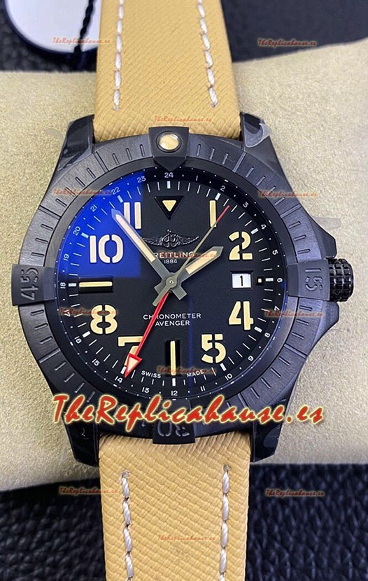 Breitling Avenger GMT 45V32395101B1X1 Reloj Réplica Suizo a Espejo 1:1 - Caja de Titanio