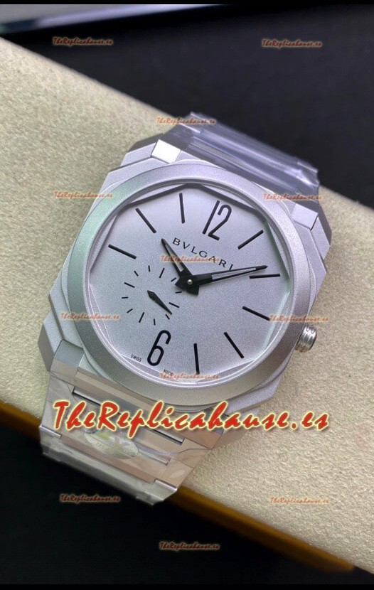 Bvlgari Octo Finissmo Edición Réplica a Espejo 1:1 Caja de Acero Inoxidable 904L Dial Blanco