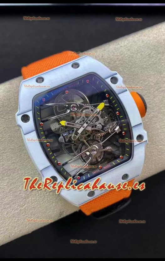 Richard Mille RM027-02 Rafael Nadal Genuino Movimiento Tourbillon Reloj Réplica a Espejo 1:1