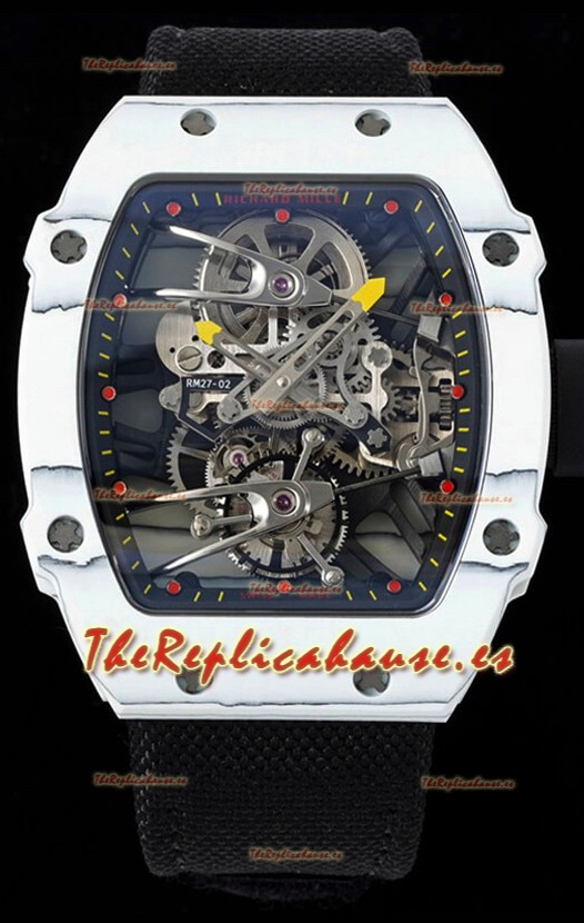 Richard Mille RM027-02 Rafael Nadal Genuino Movimiento Tourbillon Reloj Réplica a Espejo 1:1