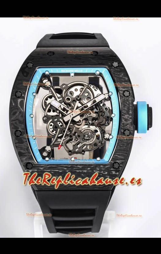 Richard Mille RM055 Caja Cerámica Negra Reloj Réplica a Espejo 1:1 Correa Negra