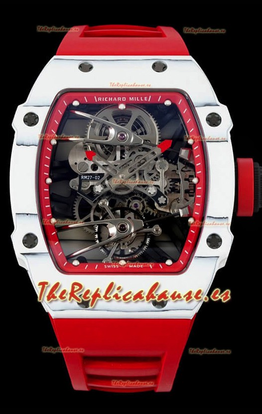 Richard Mille RM027-02 Rafael Nadal Genuino Movimiento Tourbillon Reloj Réplica a Espejo 1:1