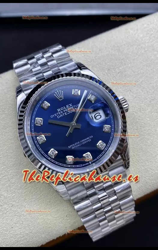 Rolex Datejust 126234 36MM Réplica Suiza en Acero 904L Dial Azul Réplica a Espejo 1:1