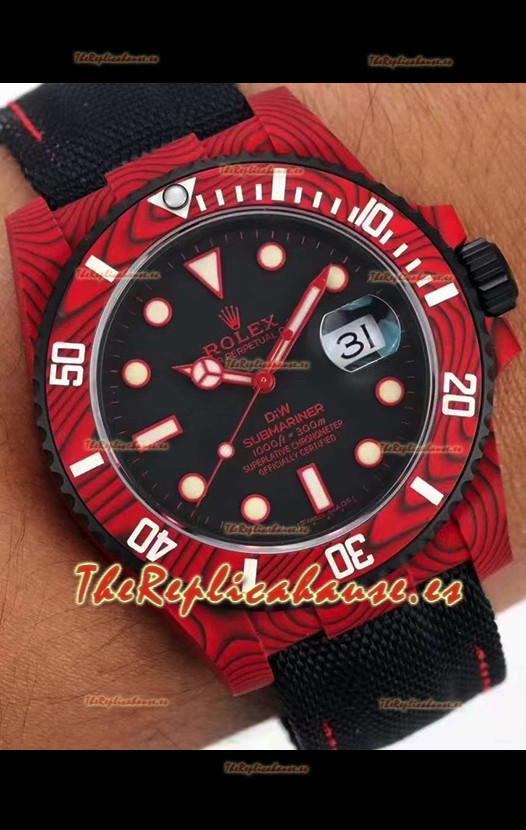 Rolex Submariner DiW Edición Fibra de Carbono Reloj Réplica Suiza - Réplia a Espejo 1:1