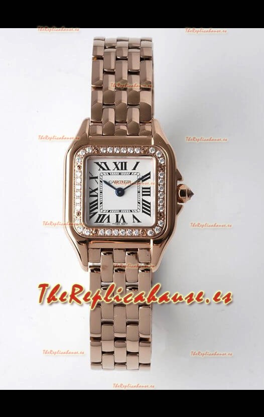 Cartier Edición PANTHERE 22MM Réplica Suiza Calidad a Espejo 1:1 Dial Blanco - Bisel Diamantes