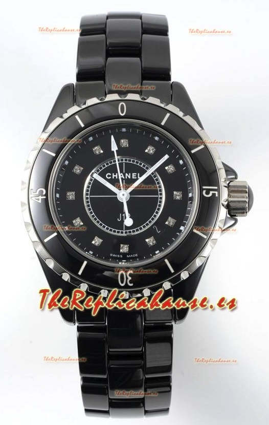 Chanel J12 Ladies Caja Cerámica Negra Reloj Réplica Espejo 1:1
