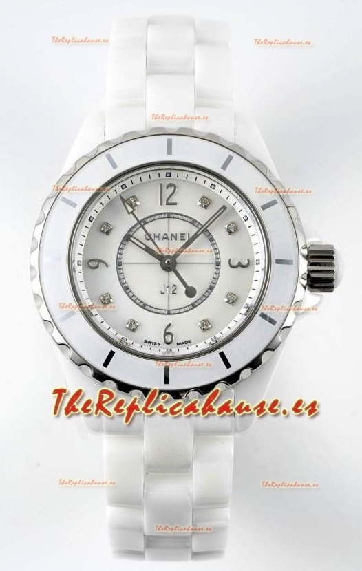 Chanel J12 Ladies Reloj Caja Cerámica Blanca Reloj Réplica Espejo 1:1