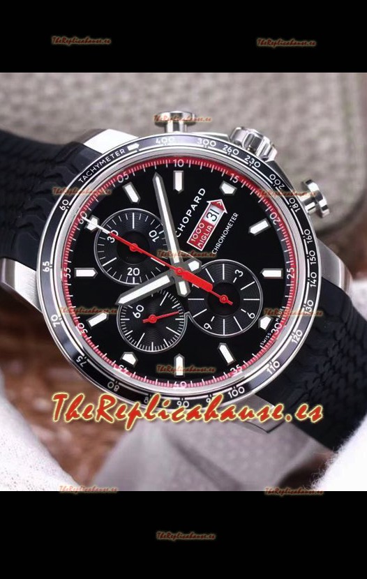 Chopard Classic Racing Cronógrafo Reloj Réplica Espejo 1:1 en Caja de Acero - Dial Negro