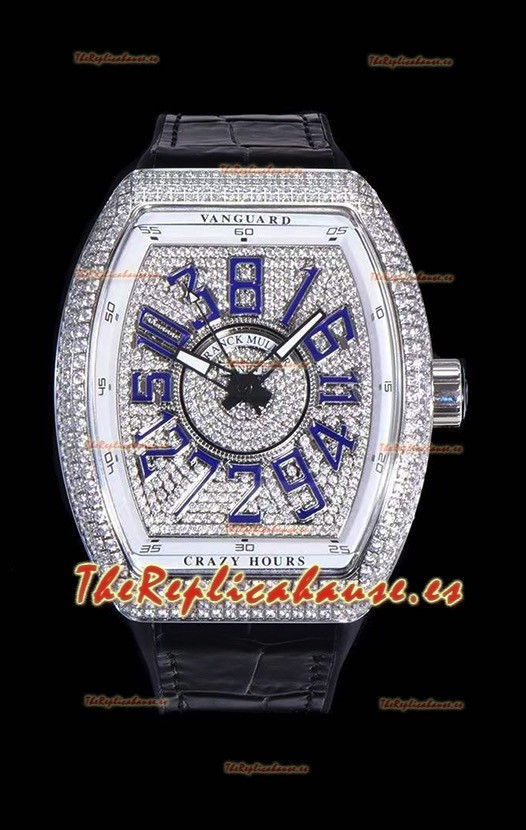 Franck Muller Vanguard Edición Crazy Hours Reloj Réplica Suizo - Numerales Azules