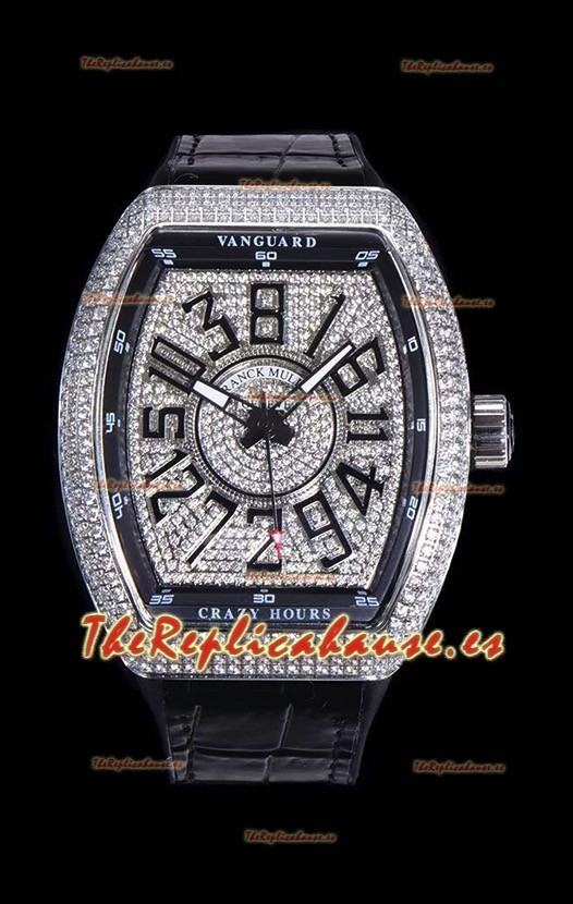 Franck Muller Vanguard Edición Crazy Hours Reloj Réplica Suizo - Numerales Negros