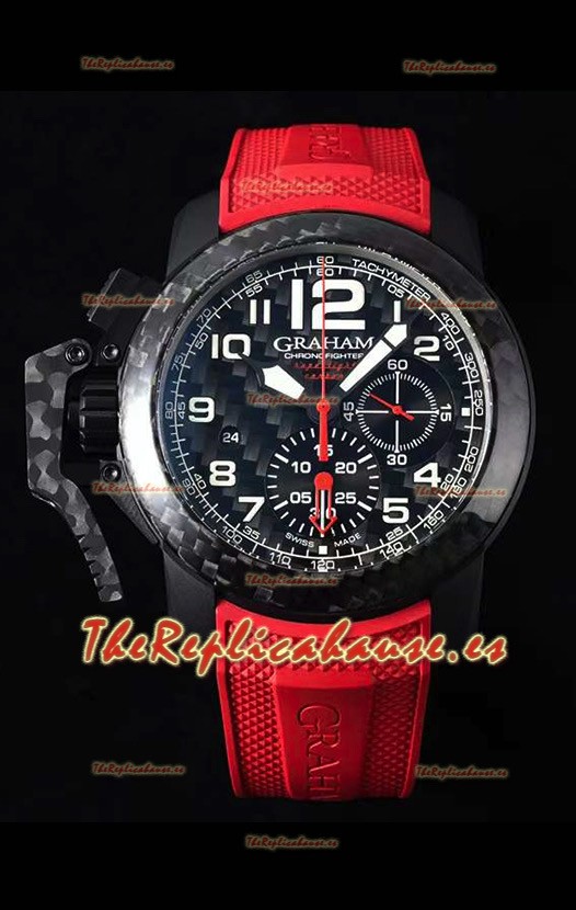 Graham Chronofighter Superlight Reloj Réplica Suizo a espejo 1:1 Carbon Rojo 