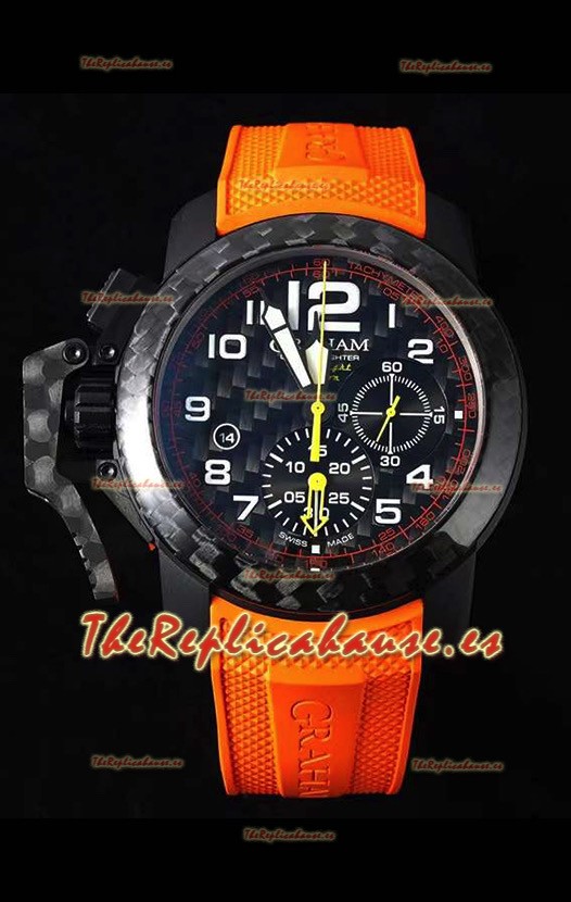 Graham Chronofighter Superlight Reloj Réplica Suizo a espejo 1:1 Carbon Naranja 