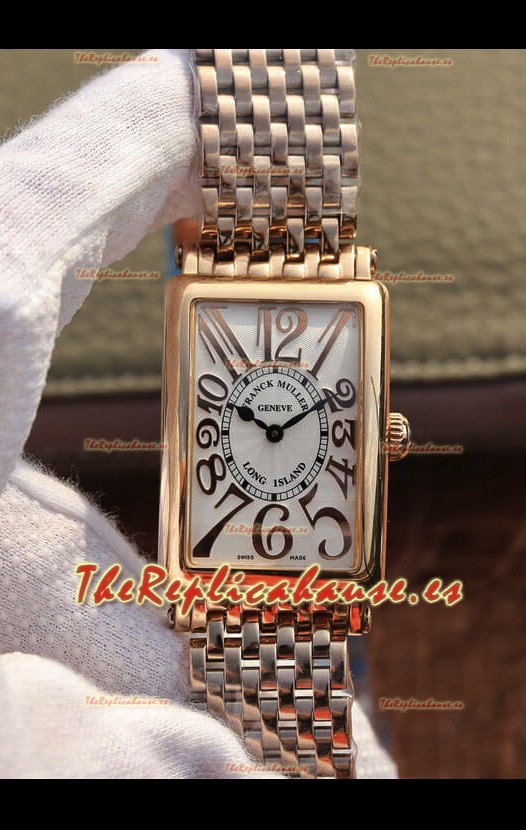 Franck Muller Long Island Reloj Suizo Oro Rosado con Movimiento de Cuarzo Suizo