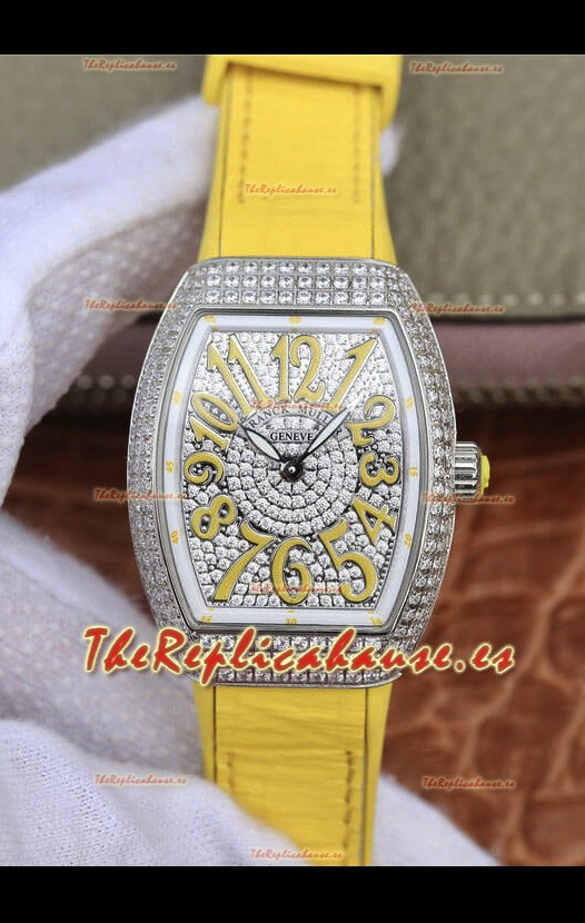 Franck Muller Vanguard Ladies Reloj Réplica Suizo a espejo 1:1 32MM Ancho Caja de Acero
