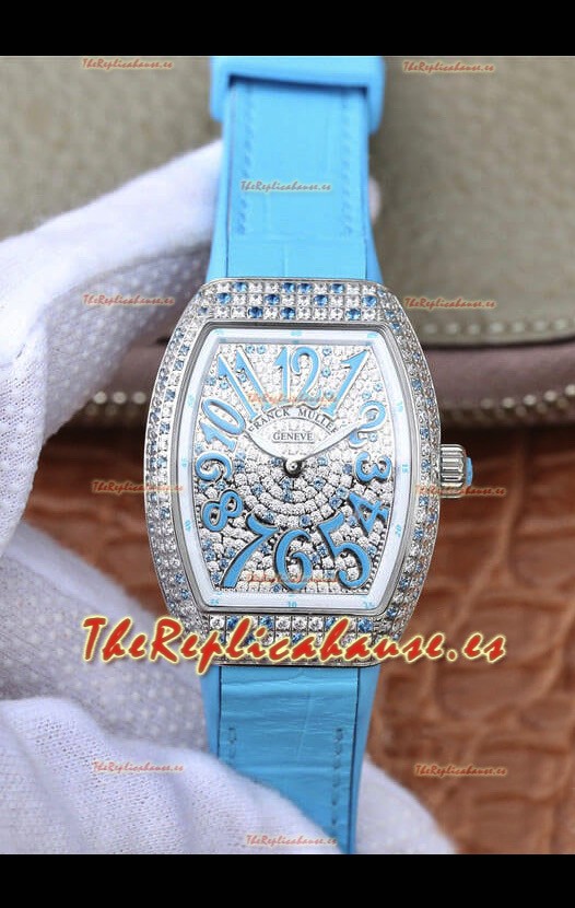 Franck Muller Vanguard Ladies Reloj Réplica Suizo a espejo 1:1 32MM Ancho Caja de Acero