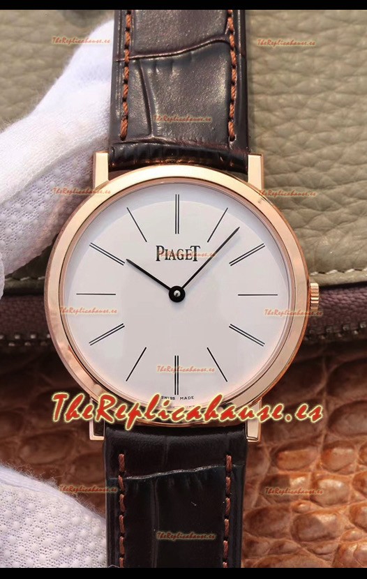 Piaget Altiplano G0A31114 Reloj Réplica Suizo a espejo 1:1 en Oro Rosado Dial Blanco