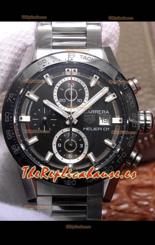 Tag Heuer Carrera Heuer 01 Reloj Réplica Suizo Caja de Acero Bisel de Cerámica 43MM