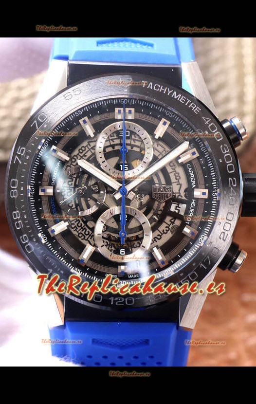Tag Heuer Carrera Heuer 01 Reloj Réplica Suizo en Correa Azul 45MM 