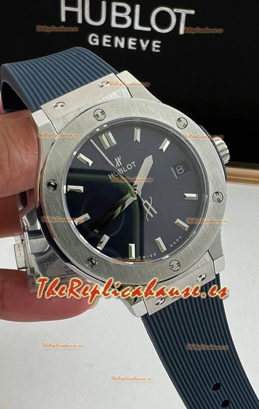 Hublot Classic Fusion Acero Inoxidable 33MM Dial Azul Reloj Movimiento Cuarzo Suizo Calidad Espejo 1:1