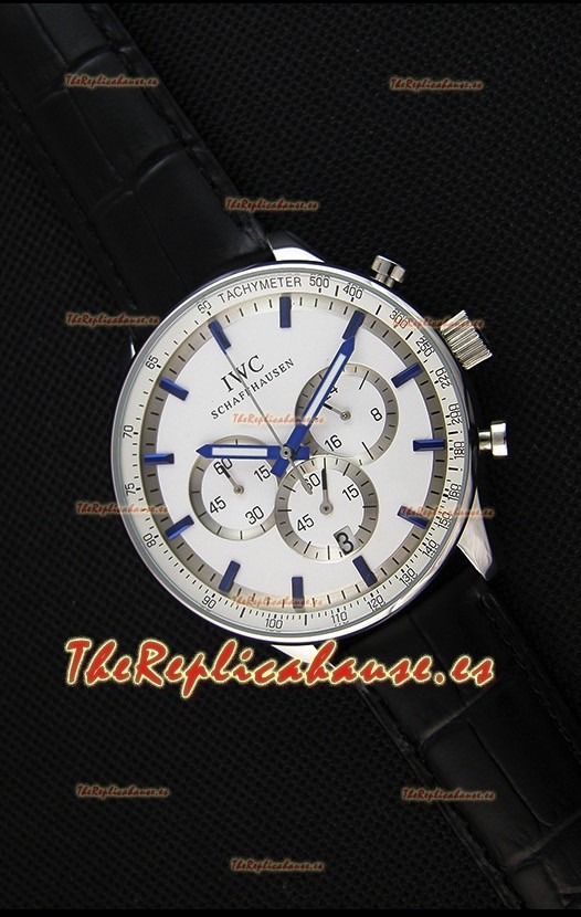IWC Schaffhausen Reloj Réplica Japonés Movimiento de Cuarzo Dial en Blanco