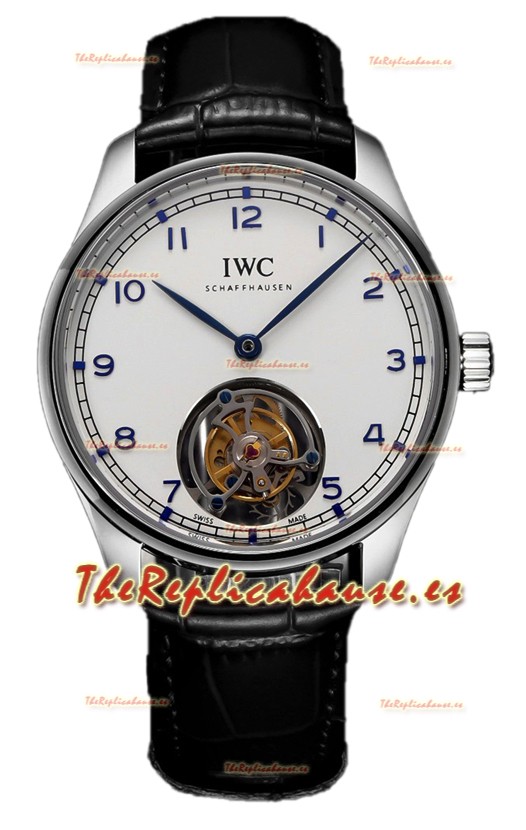 IWC Portugieser IW5458 Hand-Wound Genuino Tourbillon Acero Reloj Réplica Suiza 