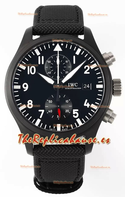 IWC Pilot's Cronógrafo Top Gun Cerámica IW389001 Réplica Espejo 1:1 en Dial Negro
