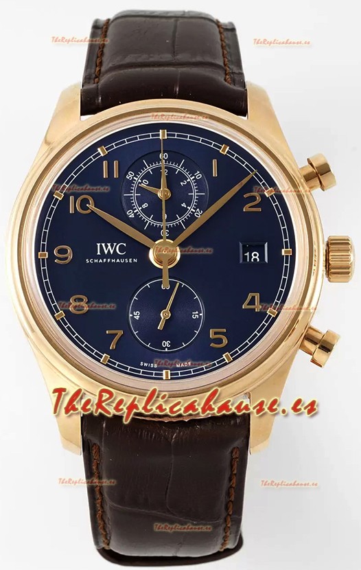 IWC Portugieser Cronógrafo Clasico IW390305 Dial Amarillo Dial Azul Réplica Espejo 1:1