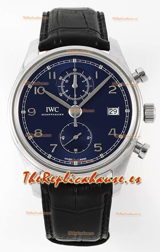 IWC Portugieser Cronógrafo Clasico IW390303 Dial Azul Reloj Réplica Suizo