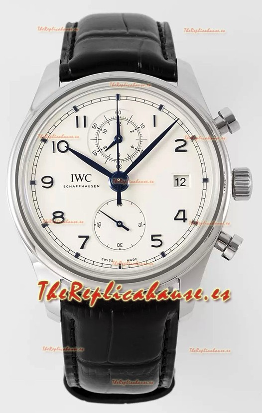 IWC Portugieser Cronógrafo Clásico IW390302 Dial Blanco Reloj Réplica Suizo