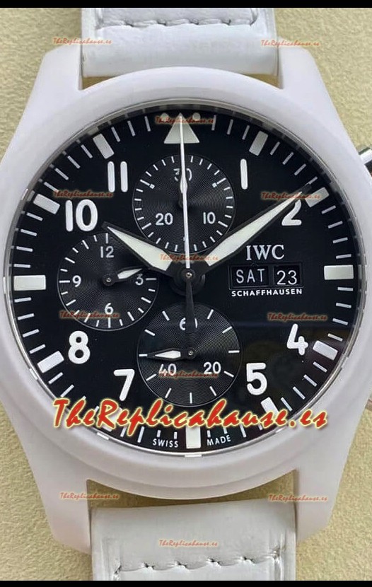 IWC Pilot's Cronógrafo Top Gun Cerámica IW389105 Réplica Espejo 1:1 en Dial Negro