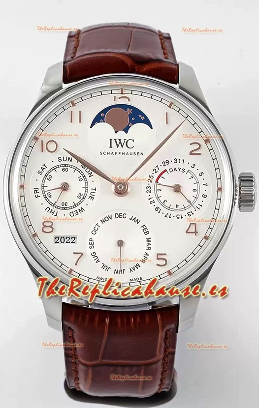 IWC Portuguese Calendario Perpetuo Reloj Suizo Acero 904L REF. IW503307