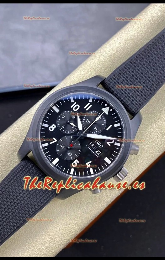 IWC Pilot's Chronograph Top Gun Cerámica IW389101 Reloj Réplica a Espejo 1:1 Dial Negro