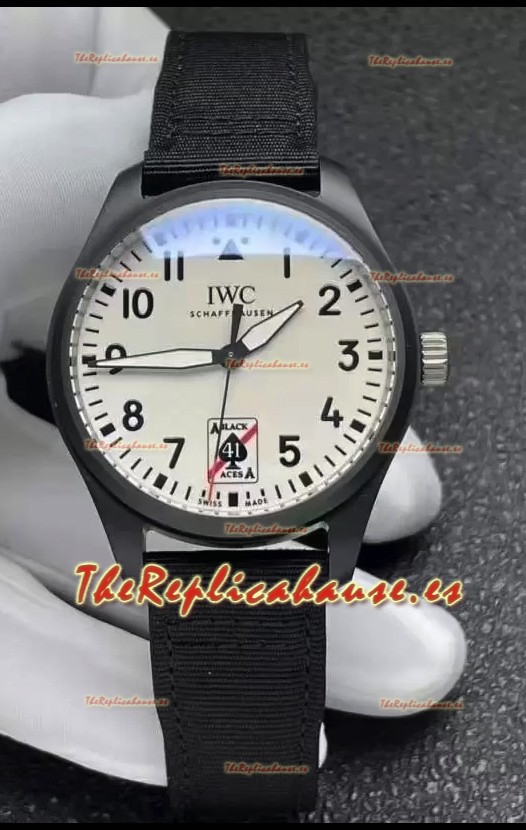 IWC Pilot's IW326905 BLACK ACES Cerámica 41MM Reloj Réplica a Espejo 1:1 Dial Blanco