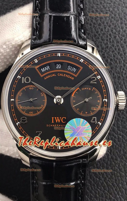 IWC Portuguese Reloj Réplica Suizo a Espejo 1:1 Dial Marrón Caja de Acero