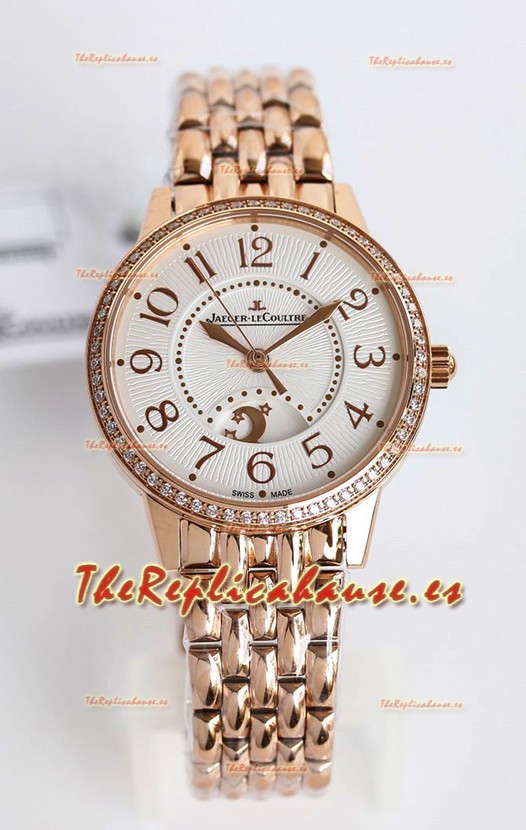Jaeger-LeCoultre Rendez-Vous Acero Dia y Noche Reloj Suizo Réplica Espejo 1:1 Oro Rosado