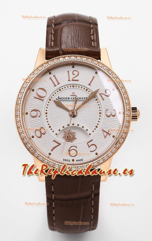 Jaeger-LeCoultre Rendez-Vous Acero Dia y Noche Reloj Suizo Réplica Espejo 1:1 Oro Rosado