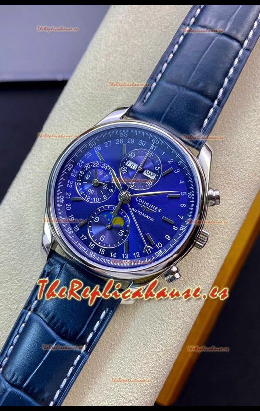 Longines Master Collection REF L2.673.4.92.0 Reloj Réplica Suizo Dial Azul Correa de Piel