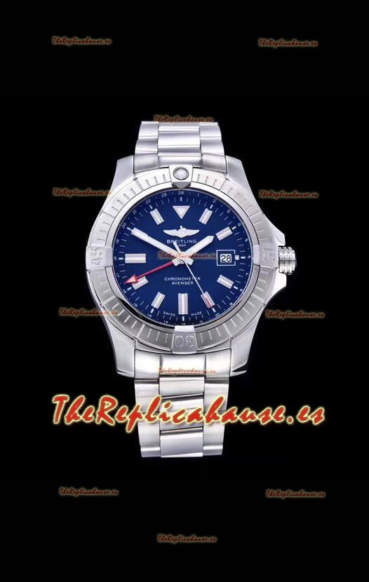 Breitling Avenger 43 Automatic Dial Azul Correa de Acero Reloj Réplica Suizo a Espejo 1:1
