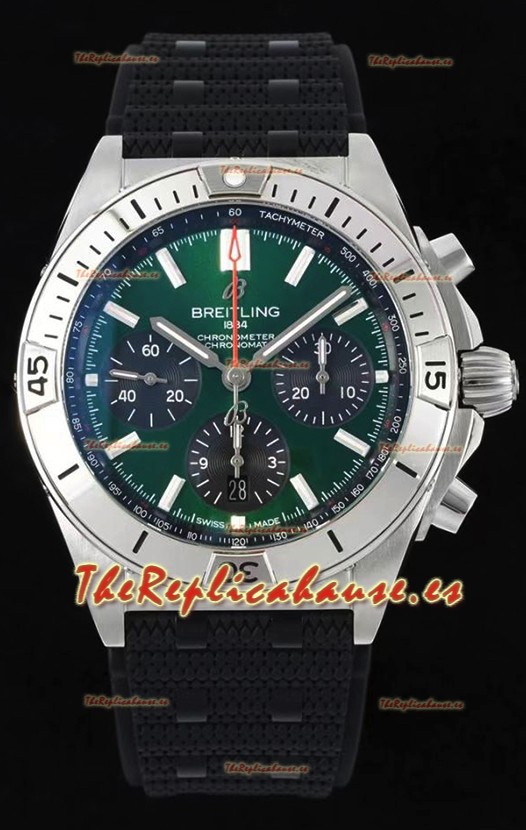 Breitling Chronomat B01 42 Edición Suiza Caja Acero 904L Dial Verde Reloj Réplica a Espejo 1:1