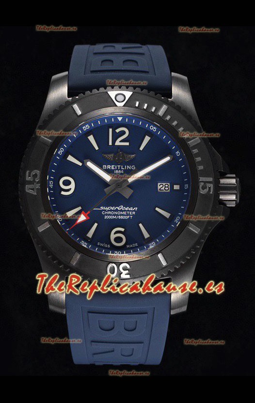 Breitling Superocean Automatic 46 Acero Negro - Dial Azul Caja con revestimiento DLC
