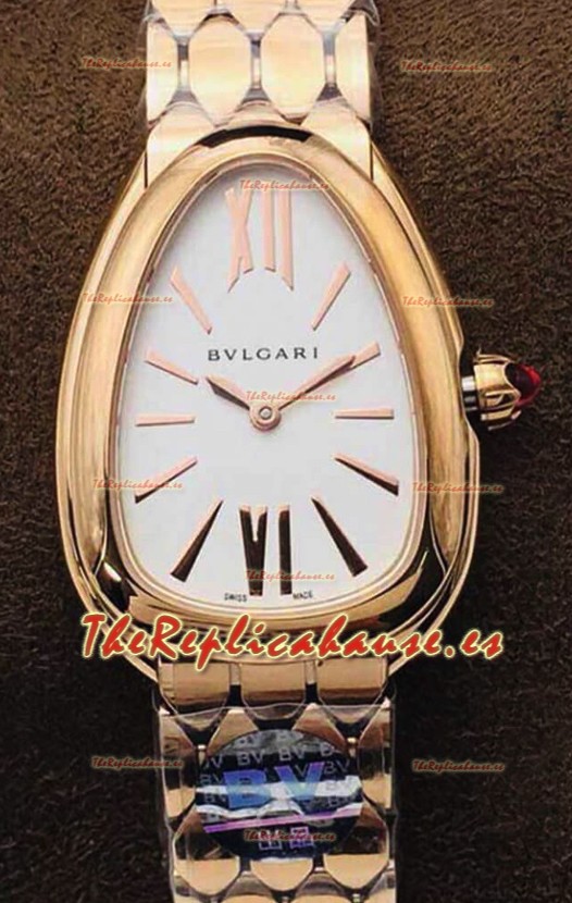 Bvlgari Edición Serpenti Seduttori Reloj Caja en Oro Rosado - Réplica a Espejo 1:1