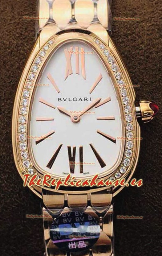 Bvlgari Edición Serpenti Seduttori Reloj Caja en Oro Rosado - Réplica a Espejo 1:1