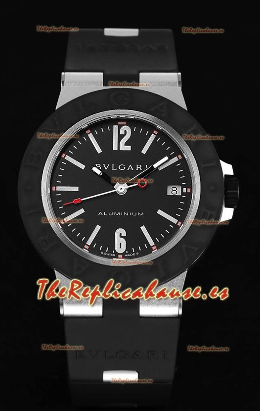 Bvlgari Aluminum Réplica Suizo a Espejo 1:1 - Dial Negro