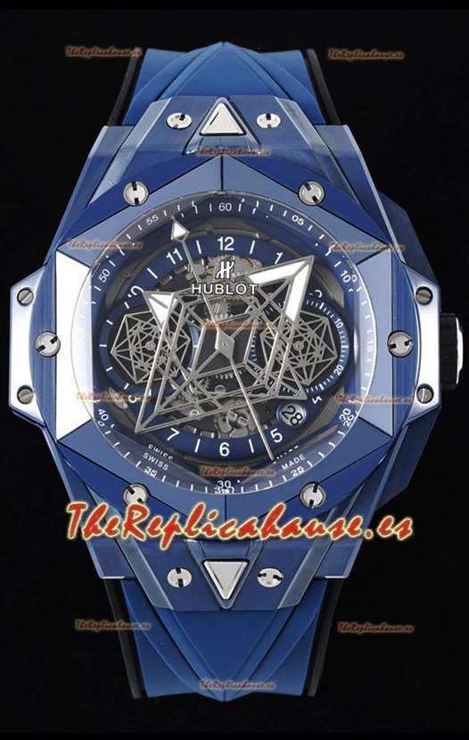 Hublot Big Bang UNICO Sang Bleu II Cerámica Azul Calidad a Espejo 1:1 Reloj Réplica Suizo