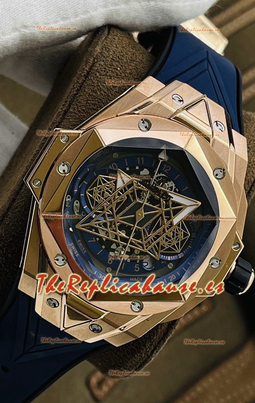 Hublot Big Bang UNICO Sang Bleu II Oro Rosado Calidad a Espejo 1:1 Reloj Réplica Suizo