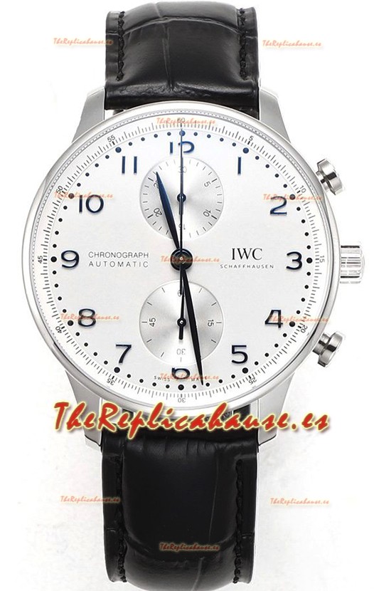 IWC Portuguese Chronograph Reloj Réplica Suizo en Caja de Acero Dial Blanco - Edición Réplica a Espejo 1:1