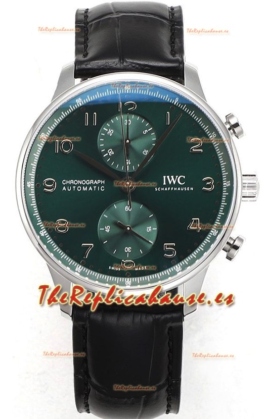 IWC Portuguese Chronograph Reloj Réplica Suizo en Caja de Acero Dial Verda - Edición Réplica a Espejo 1:1