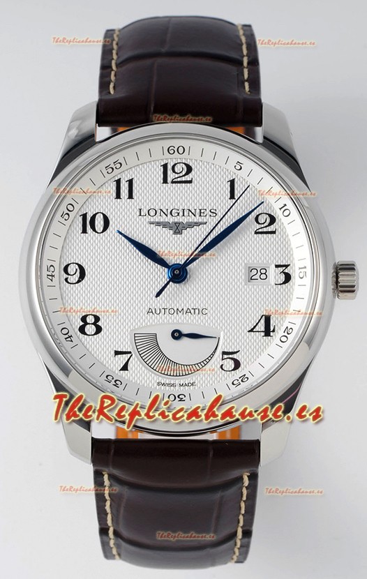 Longines Master Collection Automatic Reserva de Energía Dial Blanco Reloj Réplica Suizo Correa de Piel