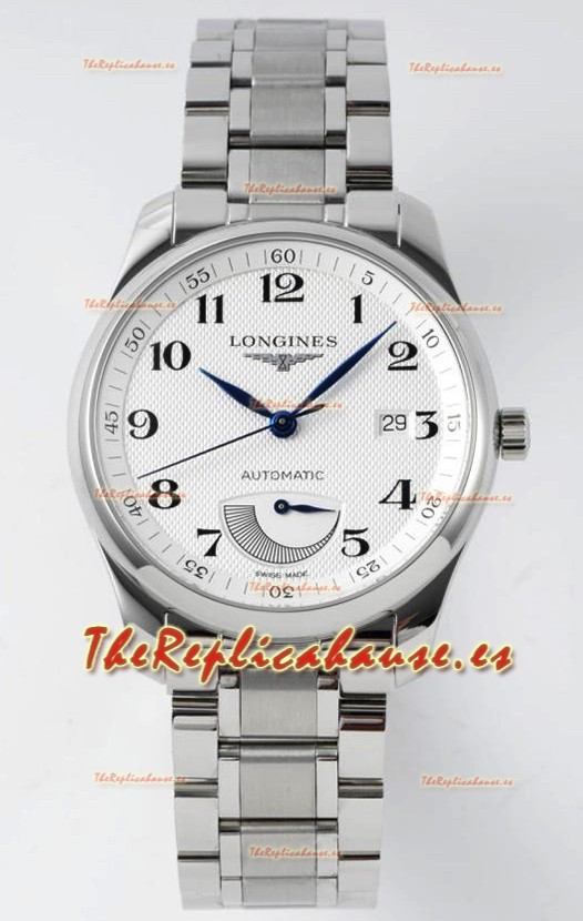 Longines Master Collection Automatic Reserva de Energía Dial Blanco Reloj Réplica Suizo Correa de Acero